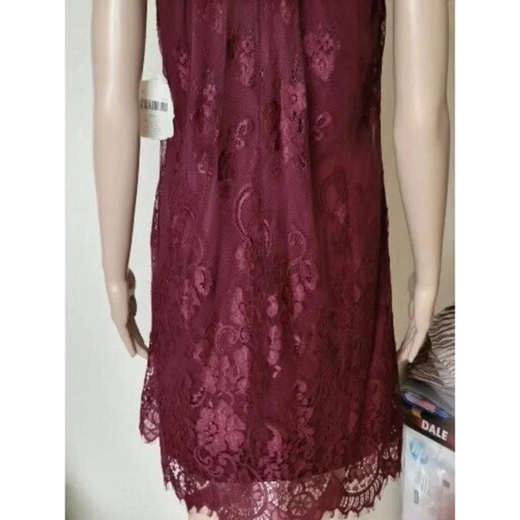 Altard State MINI Dress LINED lace burgundy Women's Size SMALL - Picture 6 of 10